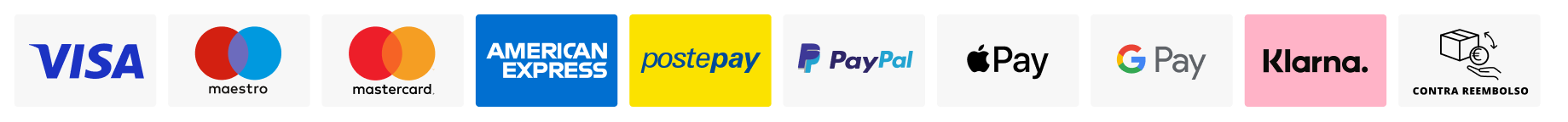 Logos of the payment methods we accept